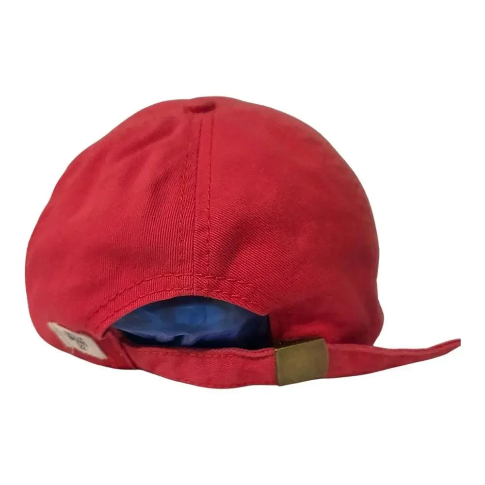 Billabong Surf Club Distressed Womens Strapback Cap Adjustable Cotton Hat Red